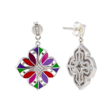 Boucles Flower Argent 925 + Oxydes