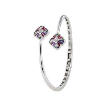 Jonc Flower Argent 925 + Oxydes