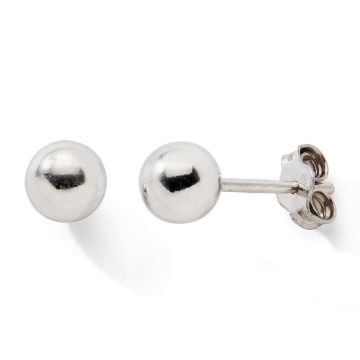Boucles D'oreilles 925 Tout Argent Boule 5mm