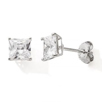 Boucles D'oreilles 925 Oxydes Puce Carré 6x6mm