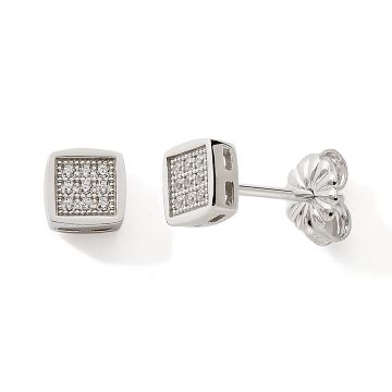 Boucles D'oreilles 925 Oxydes Carrée 5mm Micro Setting