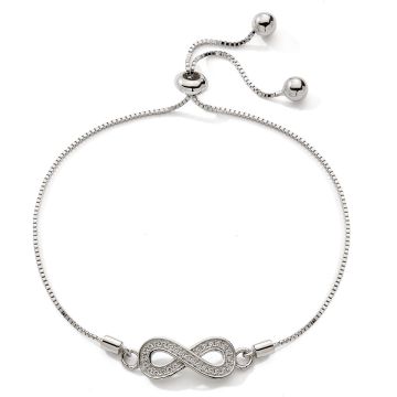 Bracelet 925 Oxyde De Zirconium Infiniy Reglable