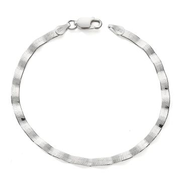Bracelet 925 Tout Argent Blanc Vague c267 18,5cm