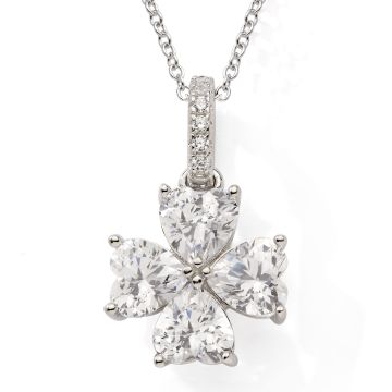 Collier 925 Oxydes Coeur/Trefle 46cm