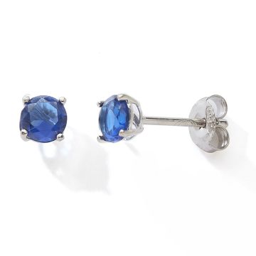 Boucles D'oreilles 925 Oxydes Bleu 4 Griffes 5mm