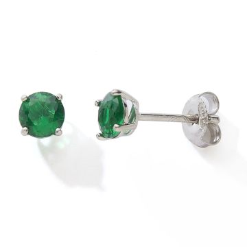 Boucles D'oreilles 925 Oxydes Vert 4 Griffes 5mm