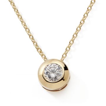 Collier or Jaune Cercle Oxyde De Zirconium 4mm 45cm