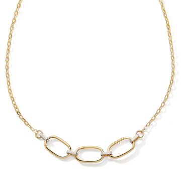 Collier 375 millièmes Bic 3maillons Rect-Ovales Lisse