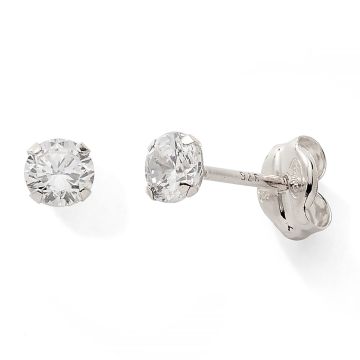 Boucles D'oreilles 375 or Gris Oxyde De Zirconium 3,5mm 4 Griffes