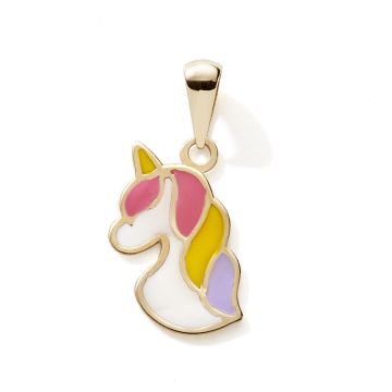 Pendentif 375 or Jaune Licorne Laque
