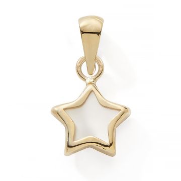 Pendentif 375 or Jaune Etoile Nacre 6mm