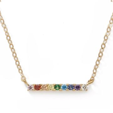 Collier 375 or Jaune Oxydes Rainbow Barrette 42+3cm