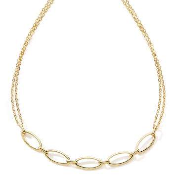 Collier 375 or Jaune 5 Maillons Ovales
