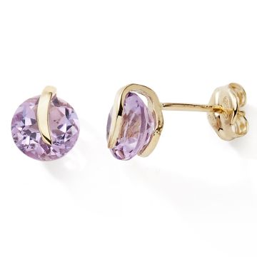 Boucles D'oreilles Virgule Amethyste 6 Mm 375 millièmes