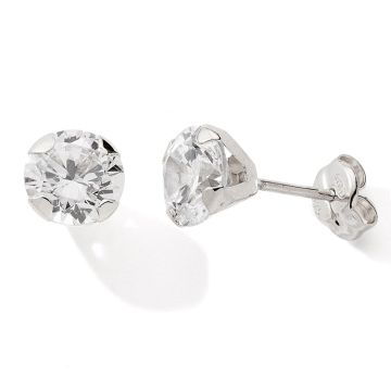Boucles D'oreilles 375 or Gris Oxyde De Zirconium 2,5mm 4 Griffes