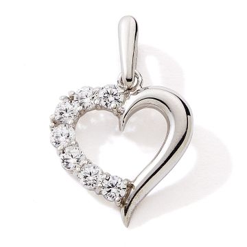 Pendentif 375 or Gris Oxydes Coeur