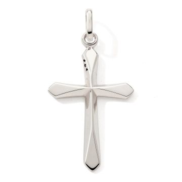 Pendentif 375 or Gris Tout or Croix