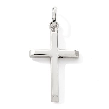 Pendentif 375 or Gris Tout or Croix