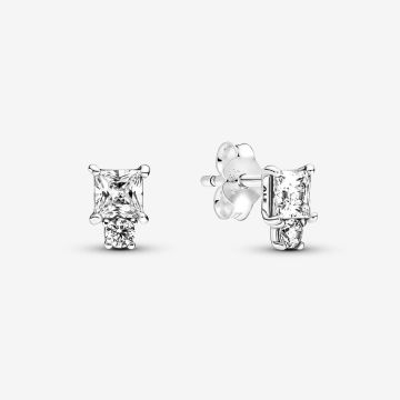 Boucles d'Oreilles Rondes & Carrées Scintillantes