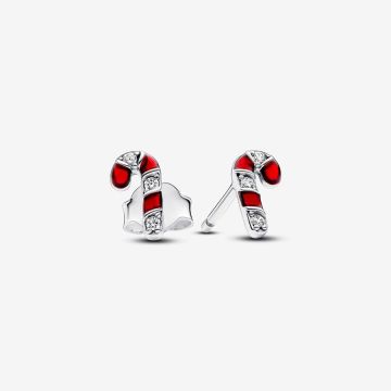 Clous d’Oreilles Sucre d’Orge Rouge Scintillant