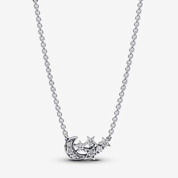 Collier Lune & Étoile Scintillantes