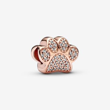 Charm Empreinte de Patte Scintillant