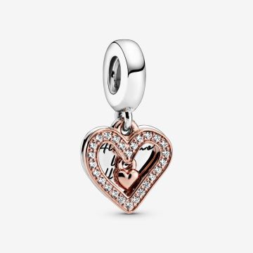 Charm Pendant Esquisse de Cœur Scintillant