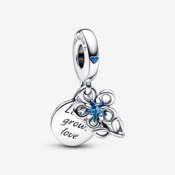 Charm Pendant Double Fleur Éclose