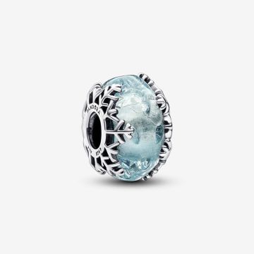 Charm Murano Flocon de Neige Bleu Hiver