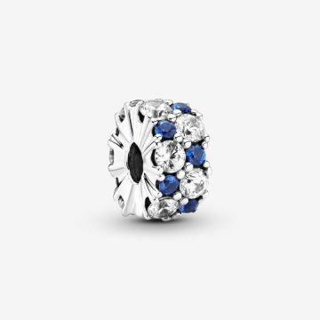 Charm Clip Scintillant Incolore & Bleu