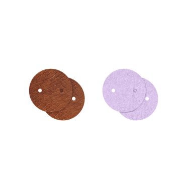 Cuir D25 MM Lavande Métallisée / Caramel Reptile Pendantes Les Georgettes