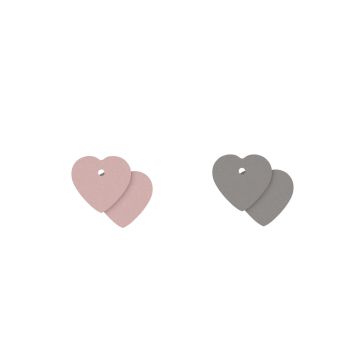 Cuir 17 MM Rose Clair / Gris Clair Pendantes Les Georgettes