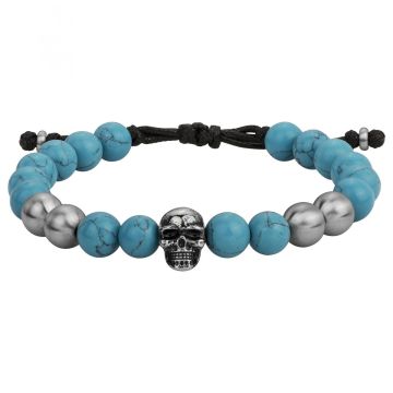 Legend BraceletAcier Turquoise Reconstituee-Regl.18-24Cm