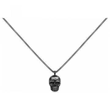 Legend Collier Acier Tete De Mort Pvd Noir Vintage