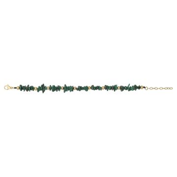 Bracelet Acier Ipg Malachite Naturelle-16,5+3Cm