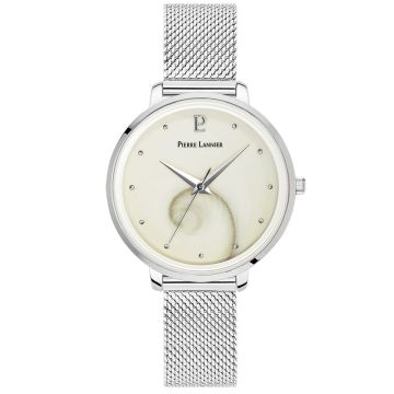 Montre Femme OCEAN Cadran Blanc Bracelet Acier Milanais Argenté