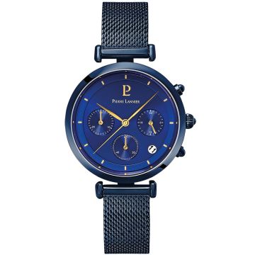 Montre Femme LUTECIA Cadran Bleu Bracelet Acier milanais Bleu