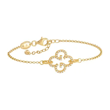 Bracelet Charles Garnier en argent doré, oxyde de zirconium