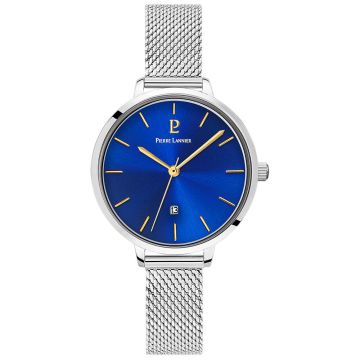 Montre Femme ECHO Cadran bleu Bracelet Acier milanais Argenté