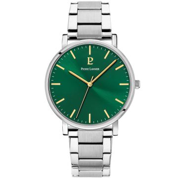 Montre Homme ESSENTIAL Cadran Vert Bracelet Acier Argenté