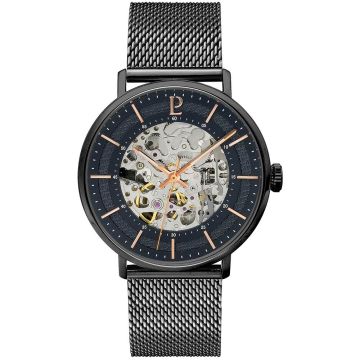 Montre Homme GAIUS Cadran Noir Bracelet Acier milanais Noir
