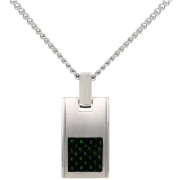 Collier Phebus Homme Acier Carbone Vert 50+5Cm