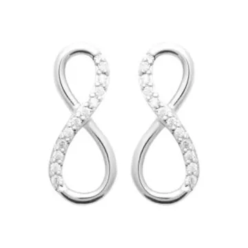 Boucles D'Oreilles Oxyde De Zirconium  Rhodie