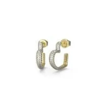 Boucles D'Oreilles Acier Doré Logo 4G Et Zircons Cubiques Tiny Dancer Femme Guess Bijoux