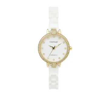 Montre Fontenay Grace Doré Blanc