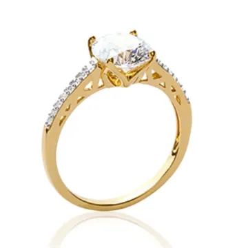 Bague plaqué or, or 750 millièmes