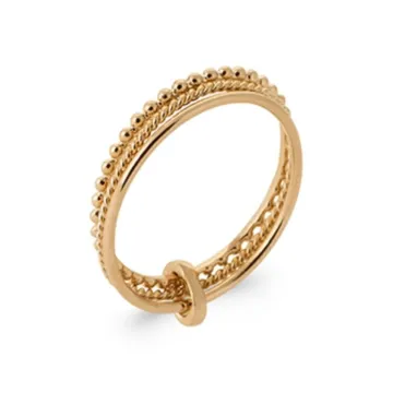 Bague plaqué or, or 750 millièmes