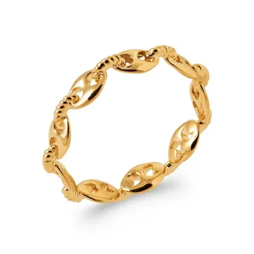 Bague plaqué or, or 750 millièmes