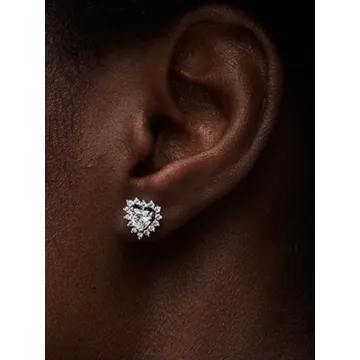 Clous d'Oreilles Cœur Halo Scintillant