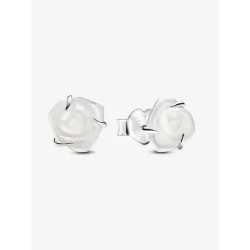 Clous d'Oreilles Rose Blanche en Fleur
